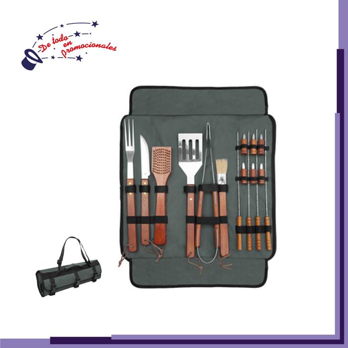 Set de Asado con Estuche de Poliéster y Acero Inoxidable A-T490