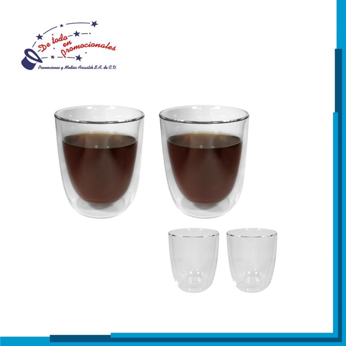Set de Dos Vasos con Doble Vidrio Modelo A-T549