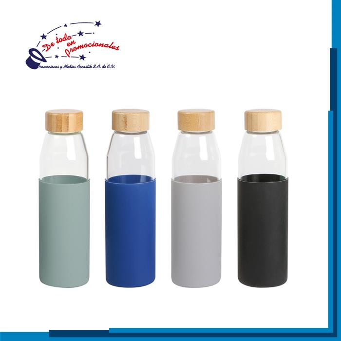 Botella de Vidrio de Borosilicato con Manga de Silicon Modelo B-TE159