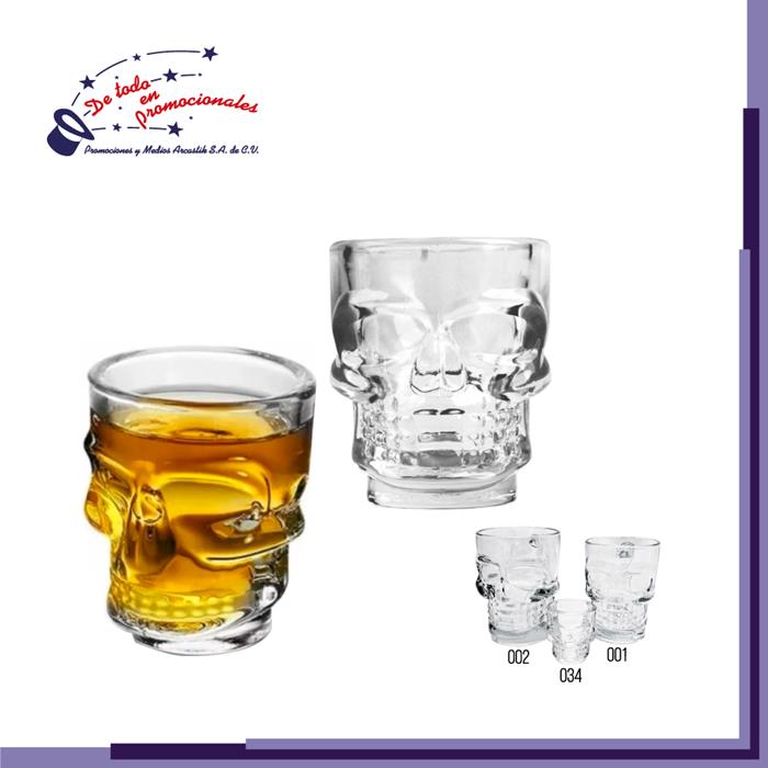 Tequilero de Vidrio en Forma de Craneo Calavera Modelo CR-034