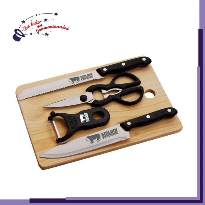 Juego de Cuchillos con Tabla de Madera Modelo D-JJ3045